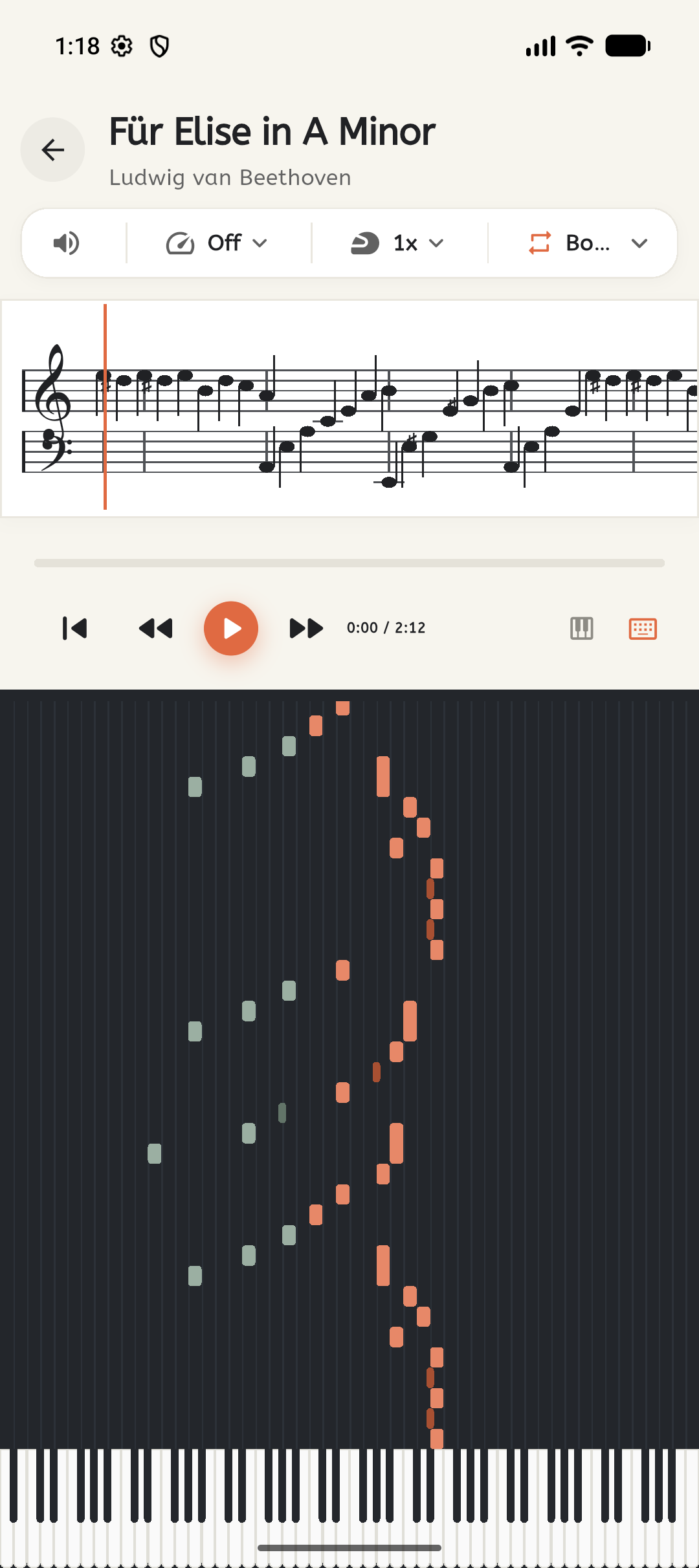 Playing a song on a phone